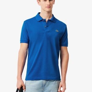 Lacoste Classic Fit Original L.12.12 Polo Blue Shirt Size 5/Large Short Sleeve